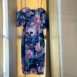 Badgley Mischka Modele Floral Dress